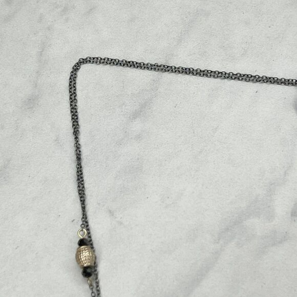 Chico's Double Strand Long Beaded Chain Link Necklace - Picture 9 of 10